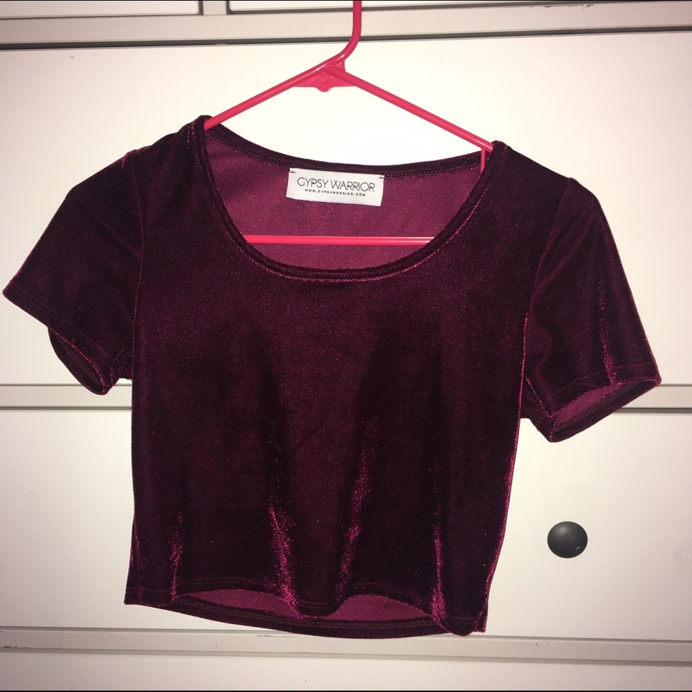 Gypsy Warrior Red Velvet Crop Top